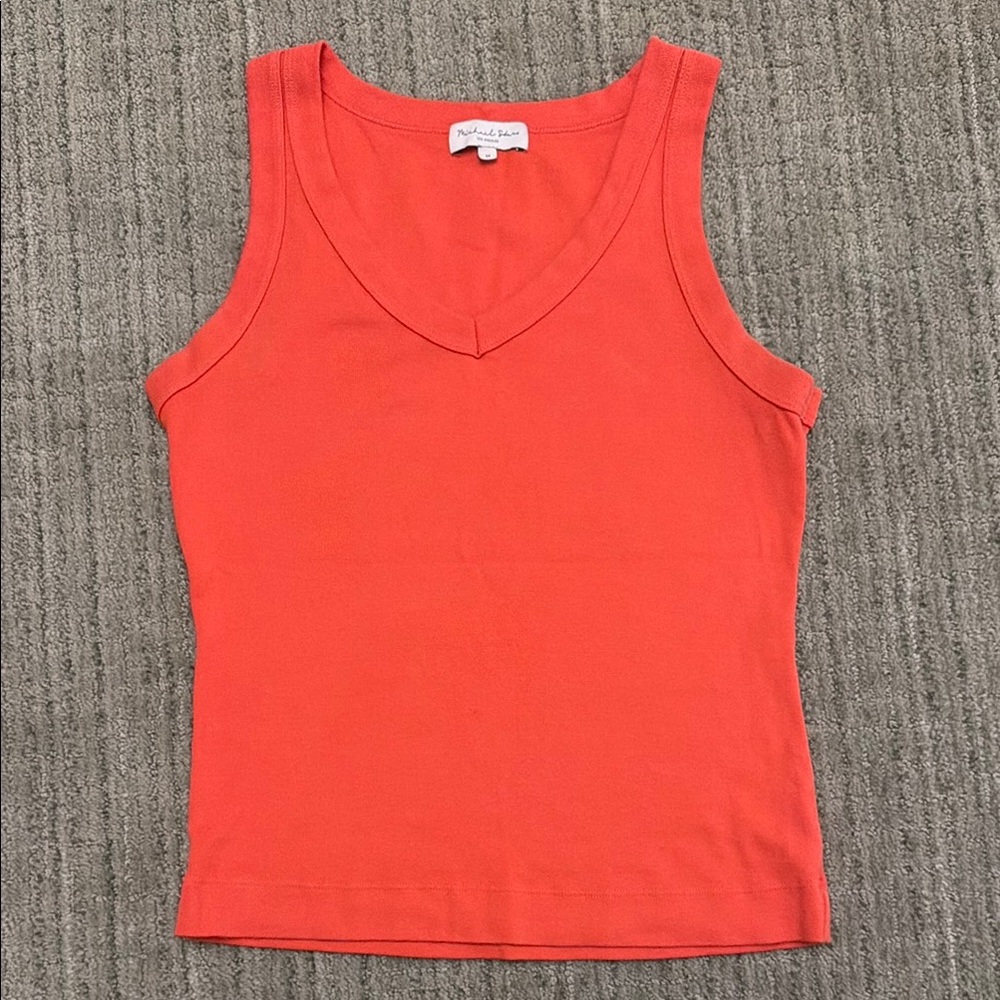 Michael Stars Coral V-Neck Sleeveless Tank